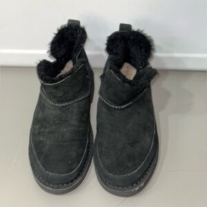 UGG Black Ankle Boots with Fur Lining